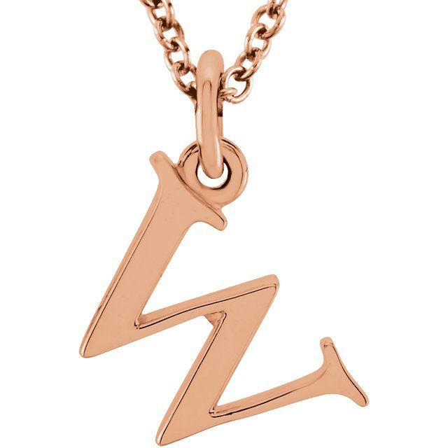 Lowercase Initial Necklace in 14K Gold with Multiple Sizes