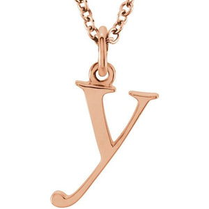 Lowercase Initial Necklace in 14K Gold with Multiple Sizes