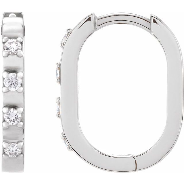 14K Gold Natural Diamond Hoop Earrings - Options Available