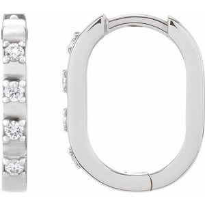 14K Gold Natural Diamond Hoop Earrings - Options Available