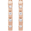 14K Rose Gold 1/10 CTW Diamond-Accent 14 mm Hoop Earrings