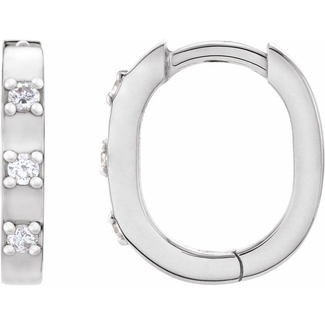 14K Gold Natural Diamond Hoop Earrings - Options Available