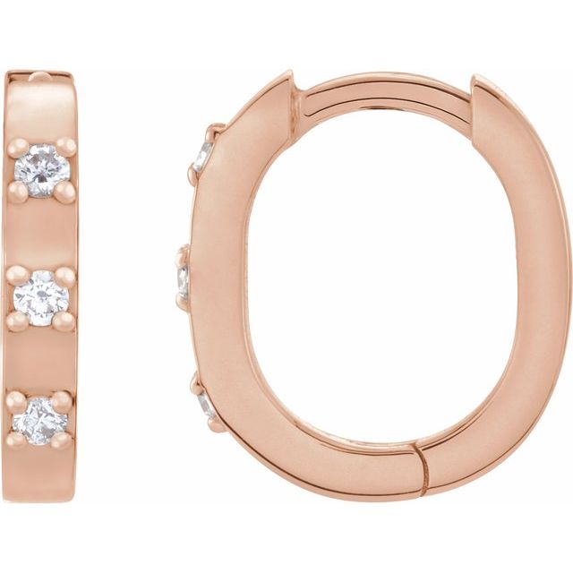 14K Gold Natural Diamond Hoop Earrings - Options Available