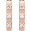 14K Rose Gold 1/10 CTW Diamond-Accent 14 mm Hoop Earrings