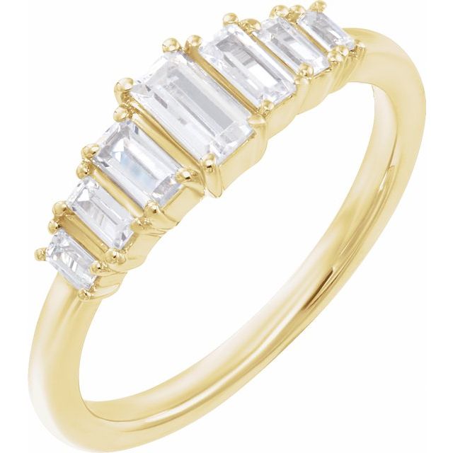 14K Gold Lab-Grown Diamond Straight Baguette Ring