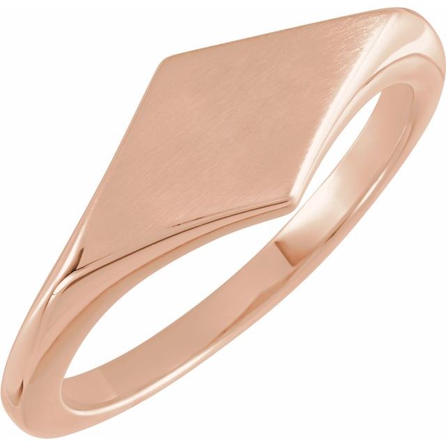 14K White Gold Modern Geometric Signet Ring – Elegant Design