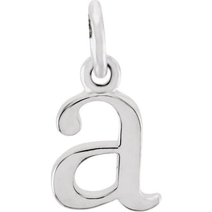 Lowercase Initial Pendant in 14K Gold with Multiple Design Options