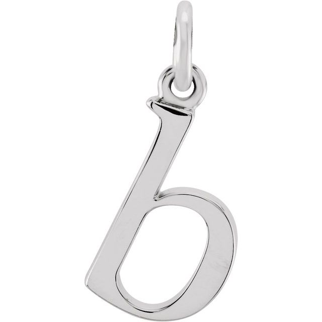 Lowercase Initial Pendant in 14K Gold with Multiple Design Options