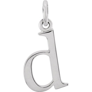 Lowercase Initial Pendant in 14K Gold with Multiple Design Options