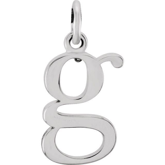 Lowercase Initial Pendant in 14K Gold with Multiple Design Options