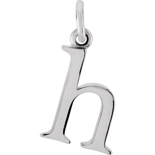 Lowercase Initial Pendant in 14K Gold with Multiple Design Options