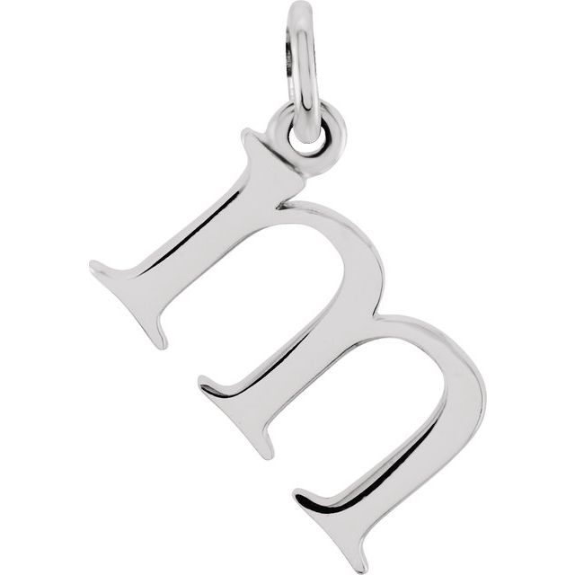 Lowercase Initial Pendant in 14K Gold with Multiple Design Options