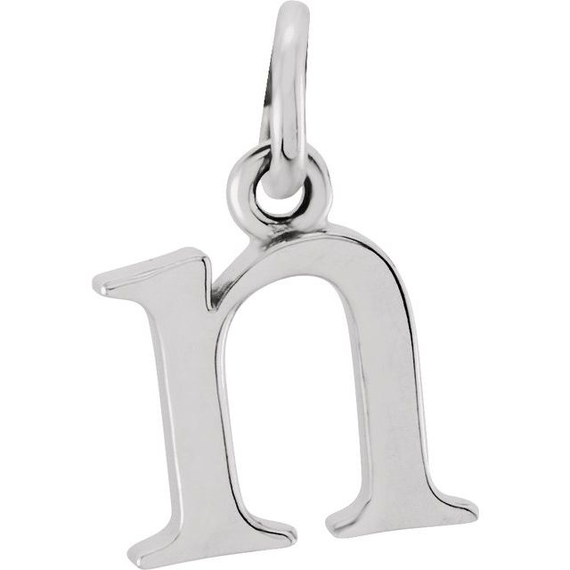 Lowercase Initial Pendant in 14K Gold with Multiple Design Options