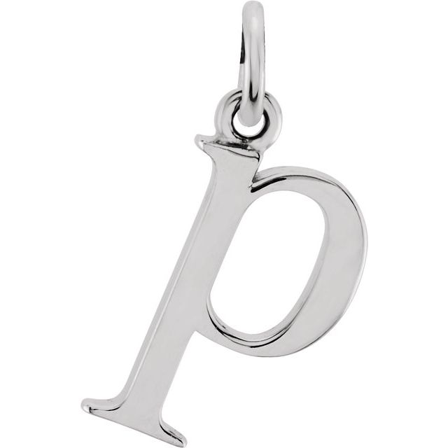 Lowercase Initial Pendant in 14K Gold with Multiple Design Options