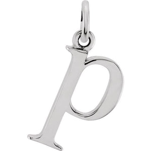 Lowercase Initial Pendant in 14K Gold with Multiple Design Options