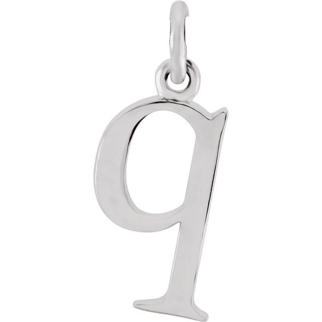Lowercase Initial Pendant in 14K Gold with Multiple Design Options