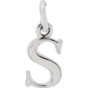 Lowercase Initial Pendant in 14K Gold with Multiple Design Options