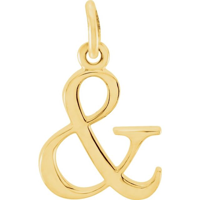 Lowercase Initial Pendant in 14K Gold with Multiple Design Options