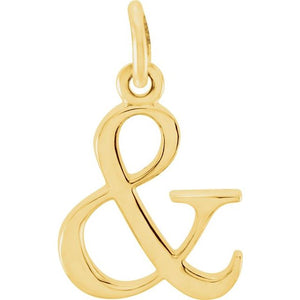 Lowercase Initial Pendant in 14K Gold with Multiple Design Options