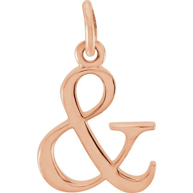 Lowercase Initial Pendant in 14K Gold with Multiple Design Options
