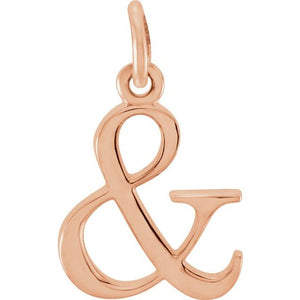 Lowercase Initial Pendant in 14K Gold with Multiple Design Options