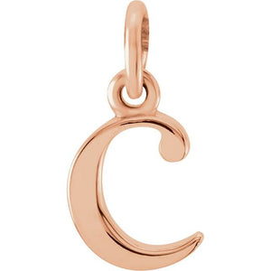 14K Gold Lowercase Initial Pendant