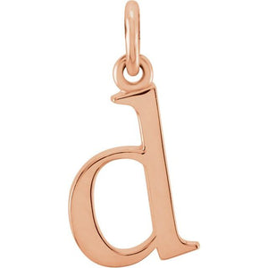 Lowercase Initial Pendant in 14K Gold with Multiple Design Options