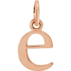 Lowercase Initial Pendant in 14K Gold with Multiple Design Options