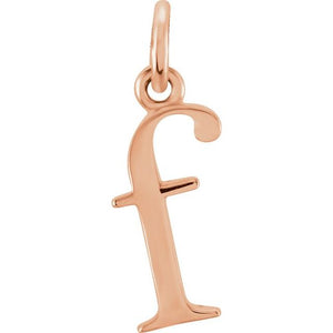 Lowercase Initial Pendant in 14K Gold with Multiple Design Options