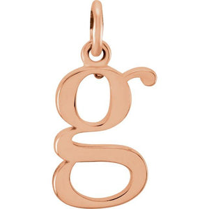 Lowercase Initial Pendant in 14K Gold with Multiple Design Options