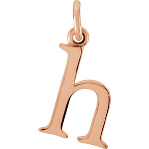 Lowercase Initial Pendant in 14K Gold with Multiple Design Options