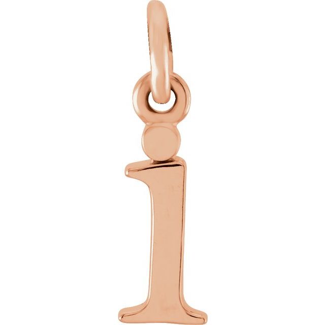 14K Gold Lowercase Initial Pendant