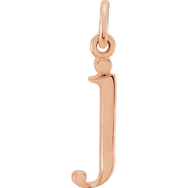 Lowercase Initial Pendant in 14K Gold with Multiple Design Options