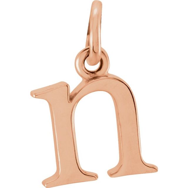 Lowercase Initial Pendant in 14K Gold with Multiple Design Options