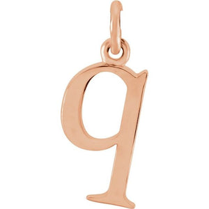 Lowercase Initial Pendant in 14K Gold with Multiple Design Options