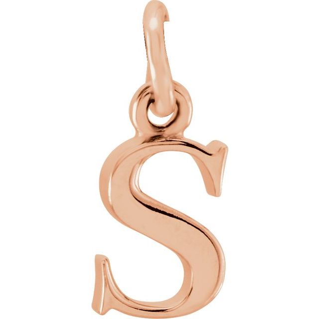 Lowercase Initial Pendant in 14K Gold with Multiple Design Options