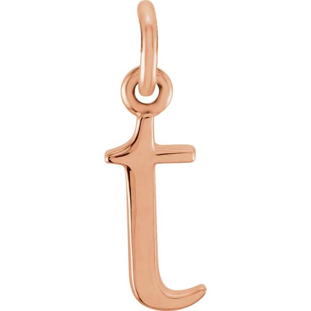 Lowercase Initial Pendant in 14K Gold with Multiple Design Options