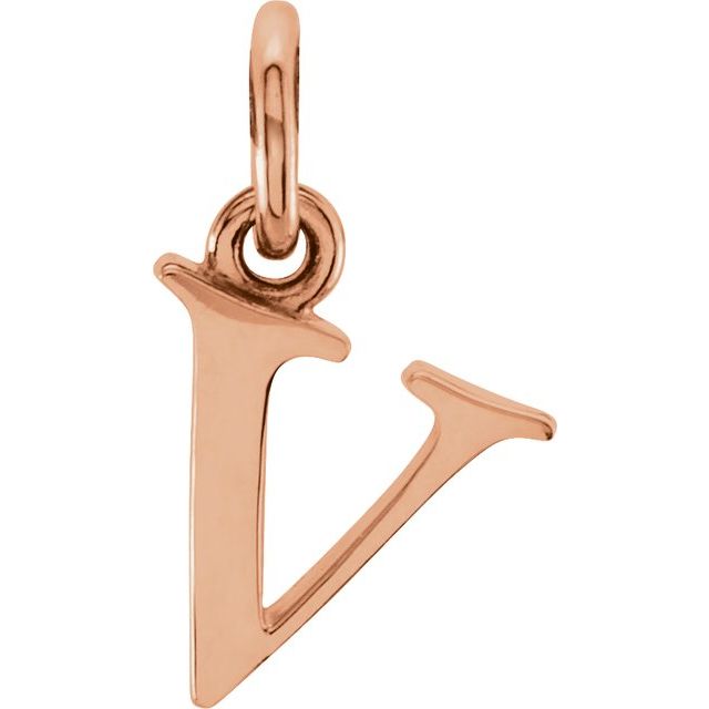 14K Gold Lowercase Initial Pendant
