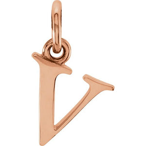 14K Gold Lowercase Initial Pendant