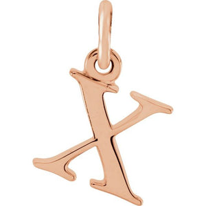 14K Gold Lowercase Initial Pendant