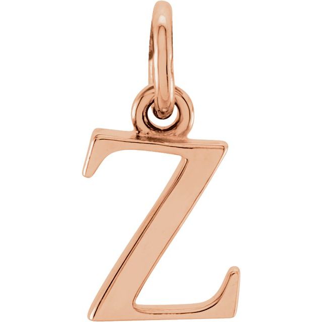 Lowercase Initial Pendant in 14K Gold with Multiple Design Options
