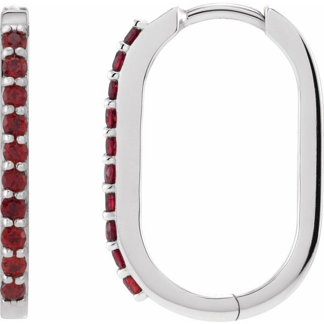 Natural White Sapphire Hoop Earrings in 14K Gold, Silver & Platinum