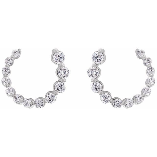 1/2 Ctw Lab-Grown Diamond Front-Back Earrings