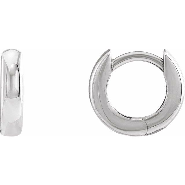 14K Gold, Sterling Silver & Platinum Hinged Hoop Earrings - Options Available