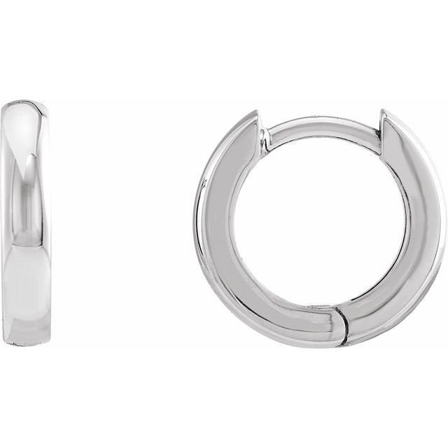 Hinged Hoop Earrings | 14K Gold, Silver & Platinum | 9.5–20 Mm × 2.25–2.39 Mm | Hinged