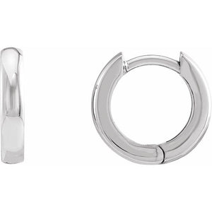 Hinged Hoop Earrings | 14K Gold, Silver & Platinum | 9.5–20 Mm × 2.25–2.39 Mm | Hinged