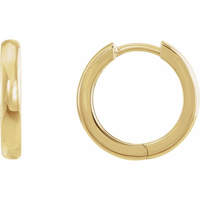 Hinged Hoop Earrings | 14K Gold, Silver & Platinum | 9.5–20 Mm × 2.25–2.39 Mm | Hinged