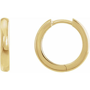 Hinged Hoop Earrings | 14K Gold, Silver & Platinum | 9.5–20 Mm × 2.25–2.39 Mm | Hinged