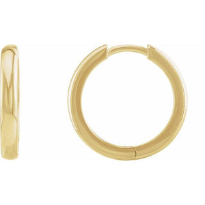 Hinged Hoop Earrings | 14K Gold, Silver & Platinum | 9.5–20 Mm × 2.25–2.39 Mm | Hinged