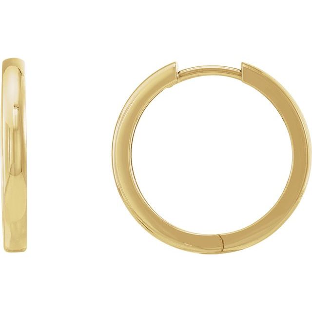 Hinged Hoop Earrings | 14K Gold, Silver & Platinum | 9.5–20 Mm × 2.25–2.39 Mm | Hinged